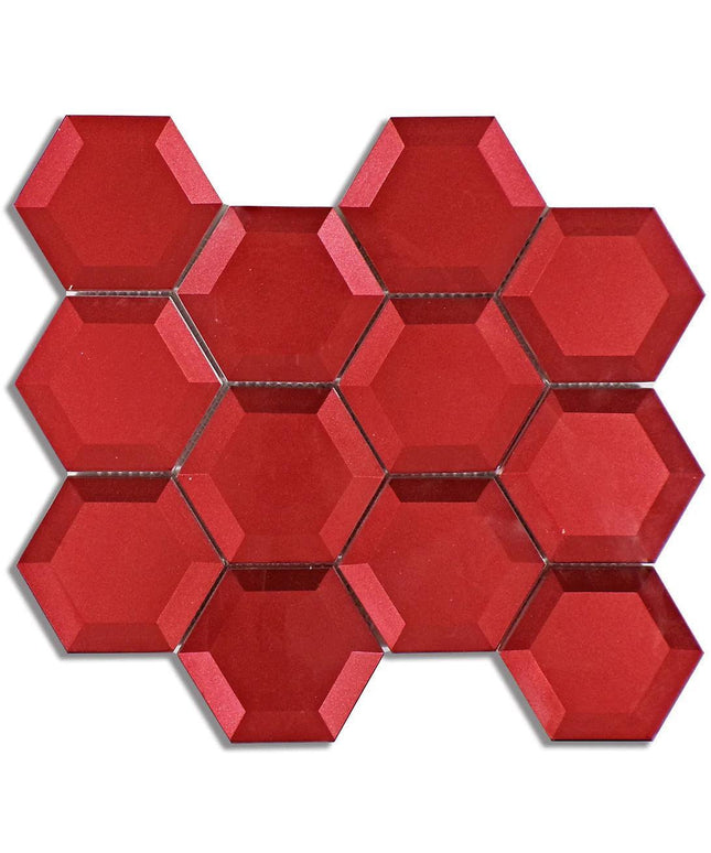 Glass Hexagon Glossy Mosaic Tile 10X9