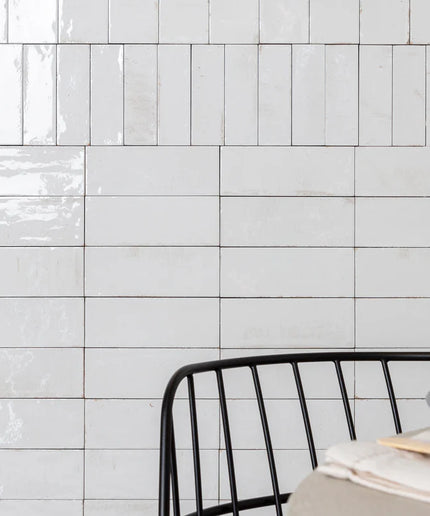 zellige 2x6 subway gleeze tile bianco walls