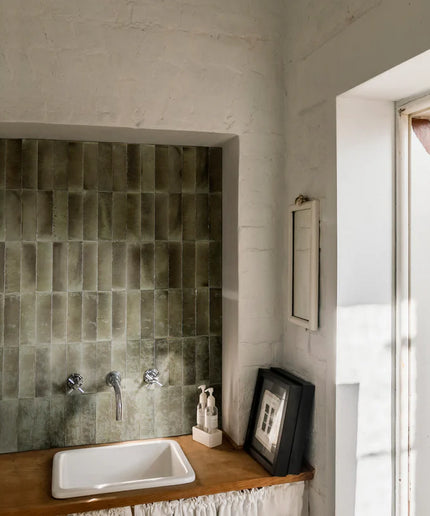 zellige 2x6 subway gleeze tile grigio walls