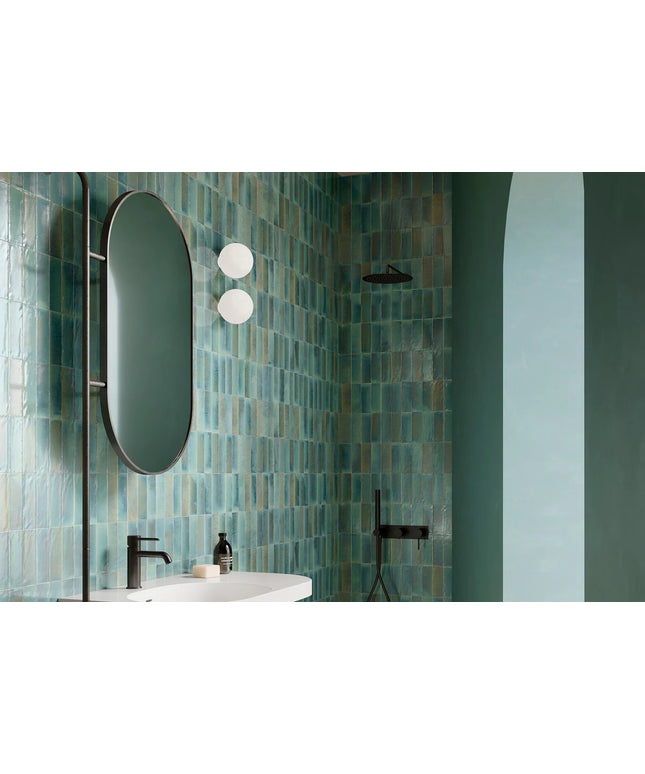 zellige 2x6 subway gleeze tile turchese walls