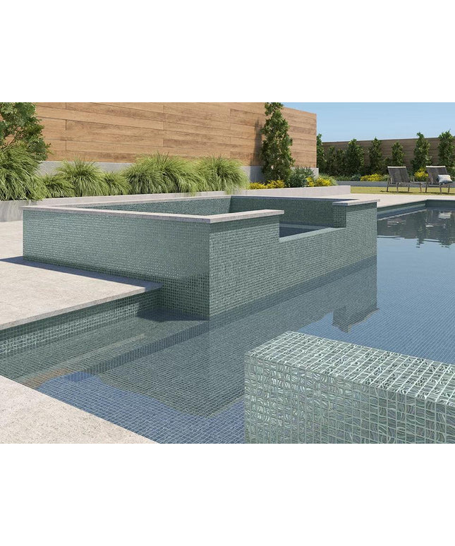 glitter green pool tiles