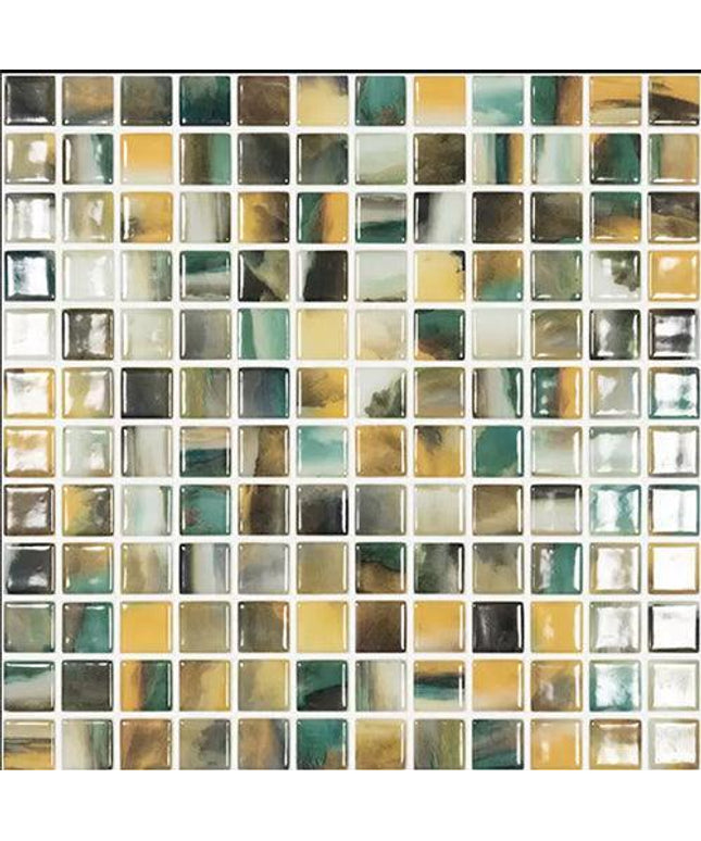 estelar squares glass mosaic tile 1x1 blue squares