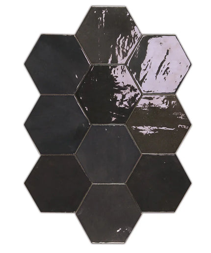 Zellige Hexagon Tile Glossy 4x5