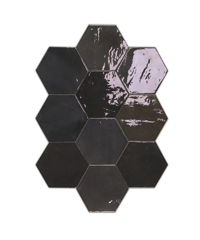 Zellige Hexagon Tile Glossy 4x5