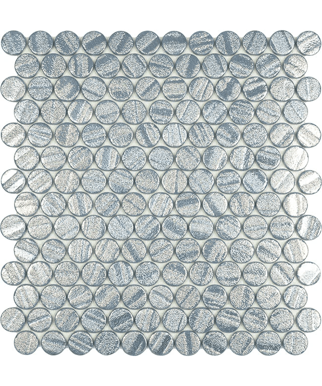 circle penny round glass mosaic 1x1 6106 white matte