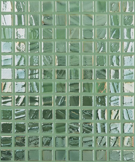 titanium squares glass mosaic 1x1 green brush titanium squares