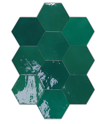 Zellige Hexagon Tile Glossy 4x5