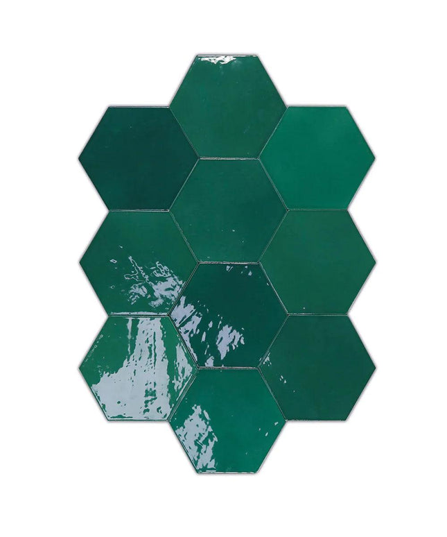 Zellige Hexagon Tile Glossy 4x5