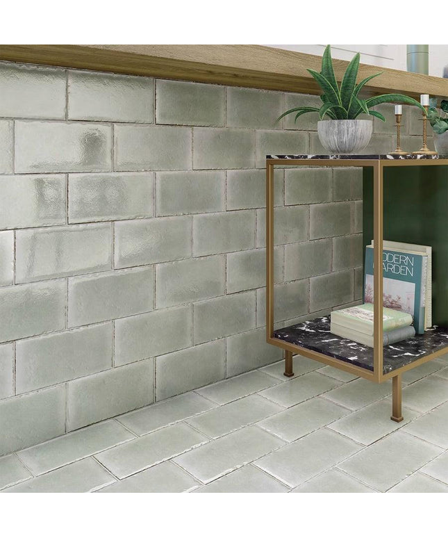green wall tile 6x12