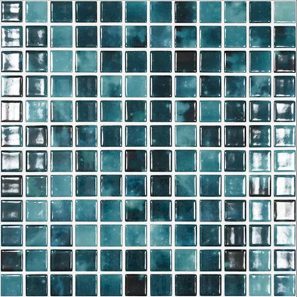 estelar squares glass mosaic tile 1x1 green squares