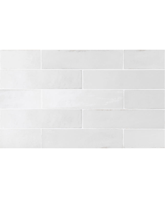 White subway tile pattern on a white background