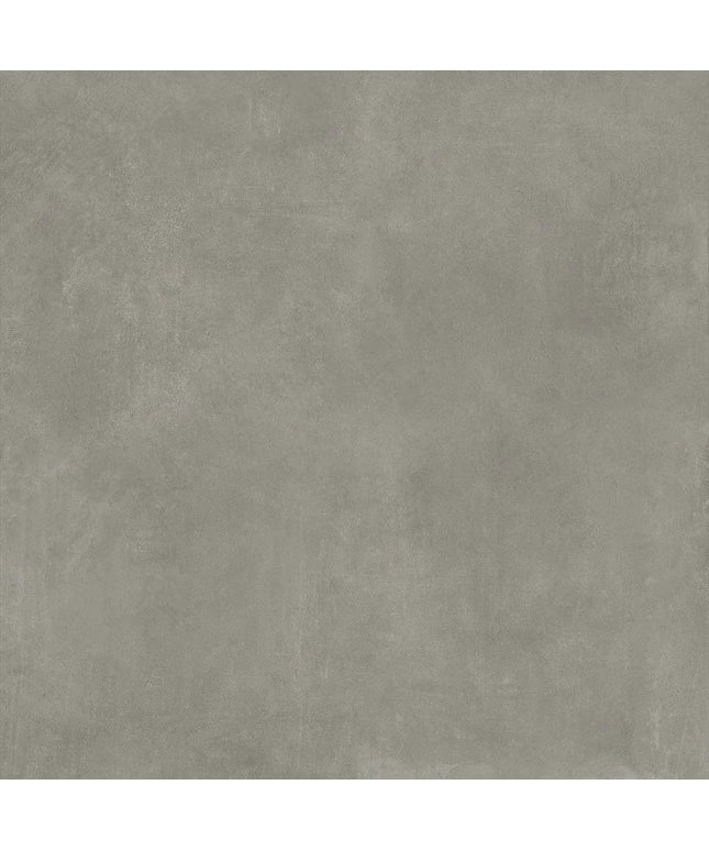 Modern grey porcelain floor tile with smooth matte finish, perfect for bathrooms, kitchens, or pools.