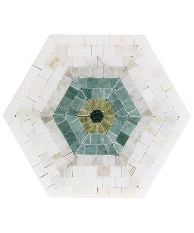 imogen hexagon tiles 6x7 format verde green