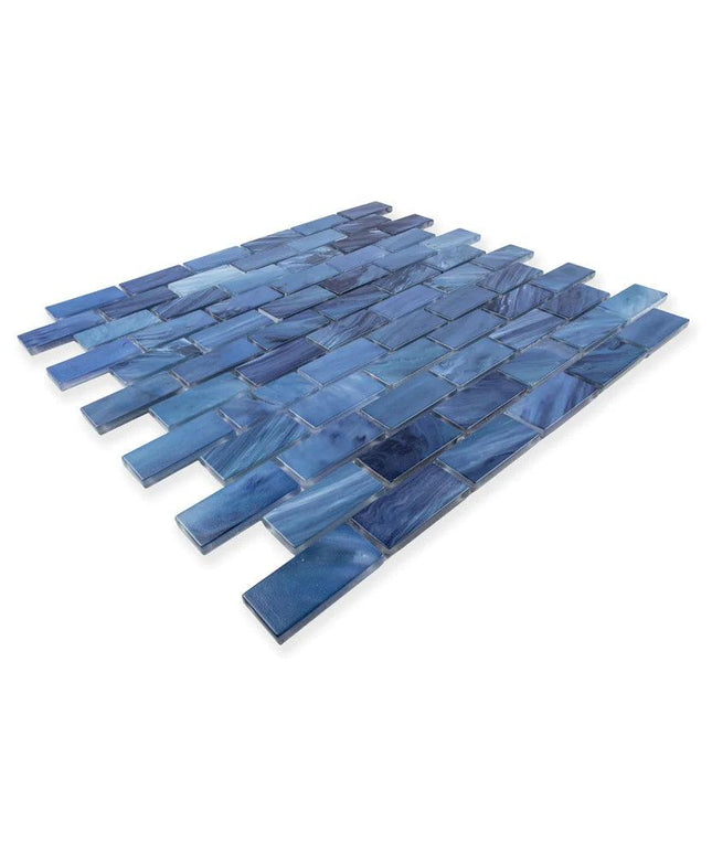 indigo satin offset tile 1x2