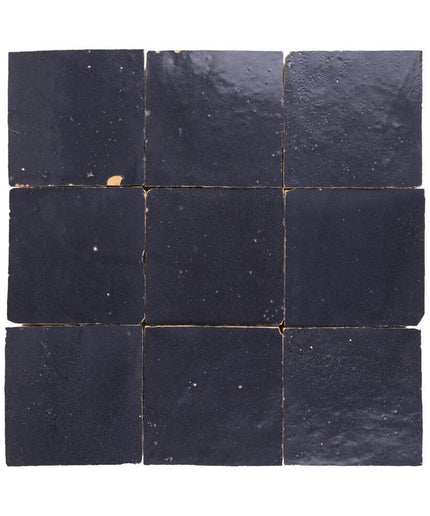 Nine black square tiles arranged in a 3x3 grid on a white background