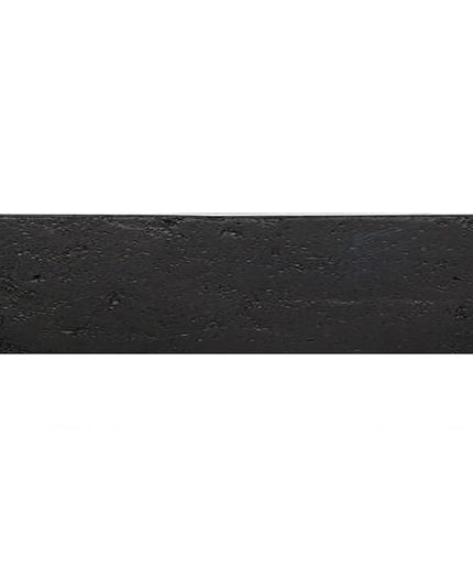Rectangular black Italian terracotta tile with textured matte finish, 3x12 inch size