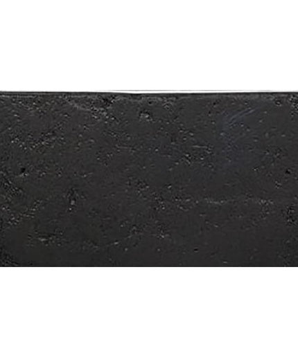 Rectangular Italian terracotta tile in matte charcoal black with textured surface