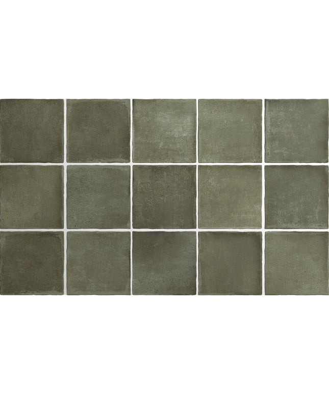 Grid of green tiles with a subtle pattern