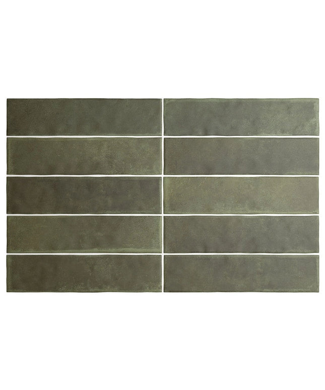 Set of green tiles arranged in a grid pattern