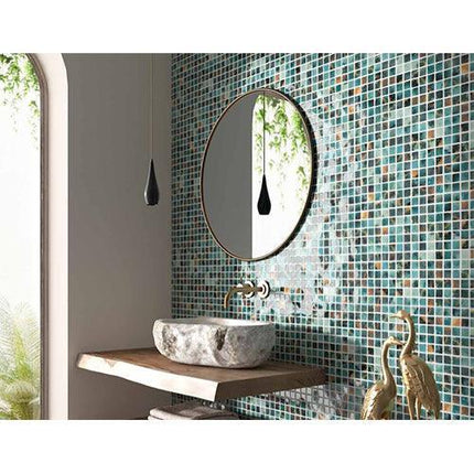 estelar squares glass mosaic tile 1.5x1.5 blue squares