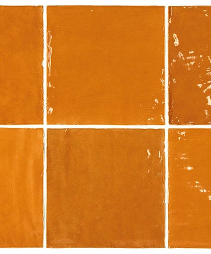 Six orange tiles with different textures arranged in a 2x3 grid.