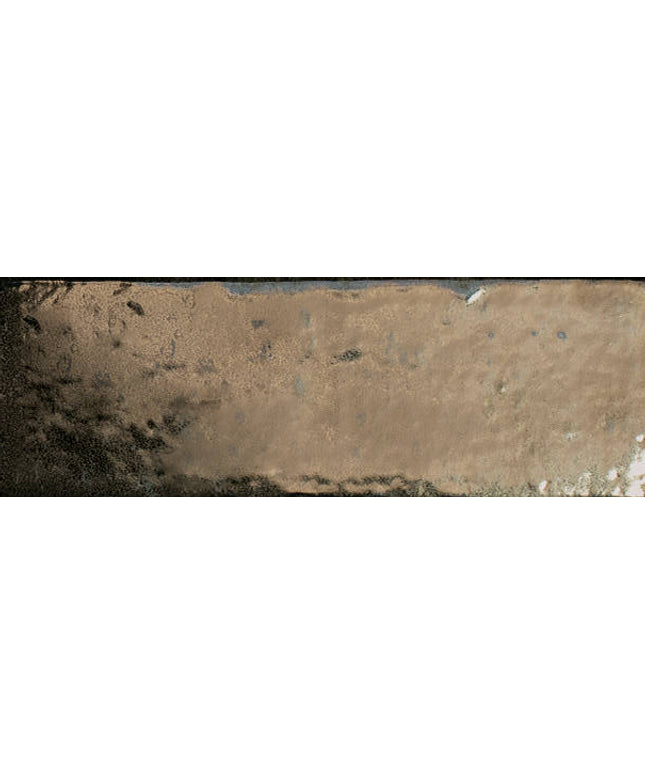 Brown textured surface with small black objects scattered across it