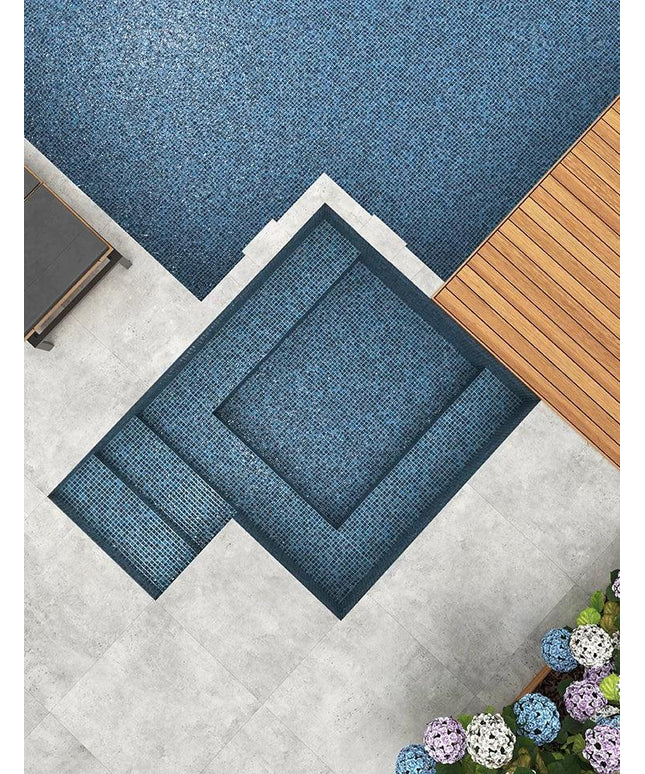 blue pool tiles level