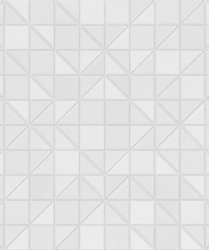 White geometric tile pattern on a white background