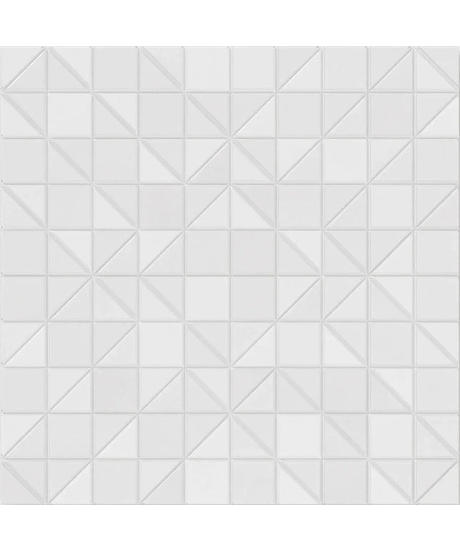White geometric tile pattern on a white background