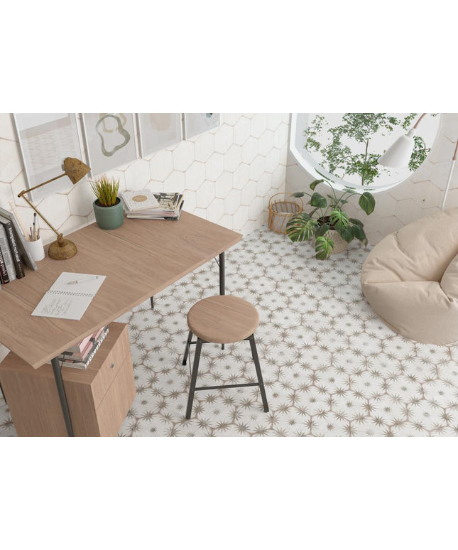 Lilya Porcelain Tile Matte Hex 8x9