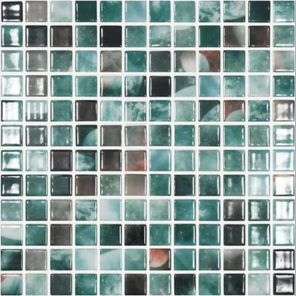 estelar squares glass mosaic tile 1.5x1.5 green squares