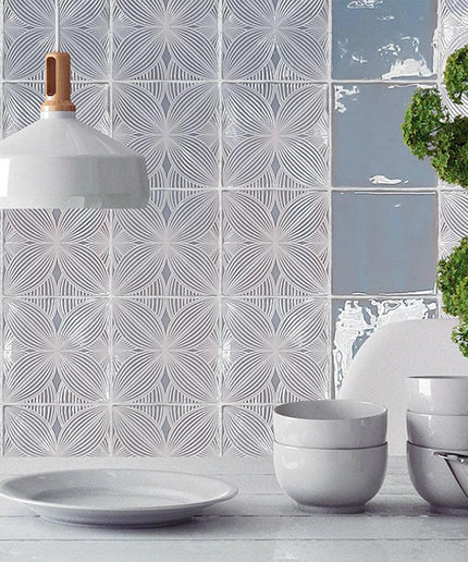 lyric blue walls melody decor 5x5 tile
