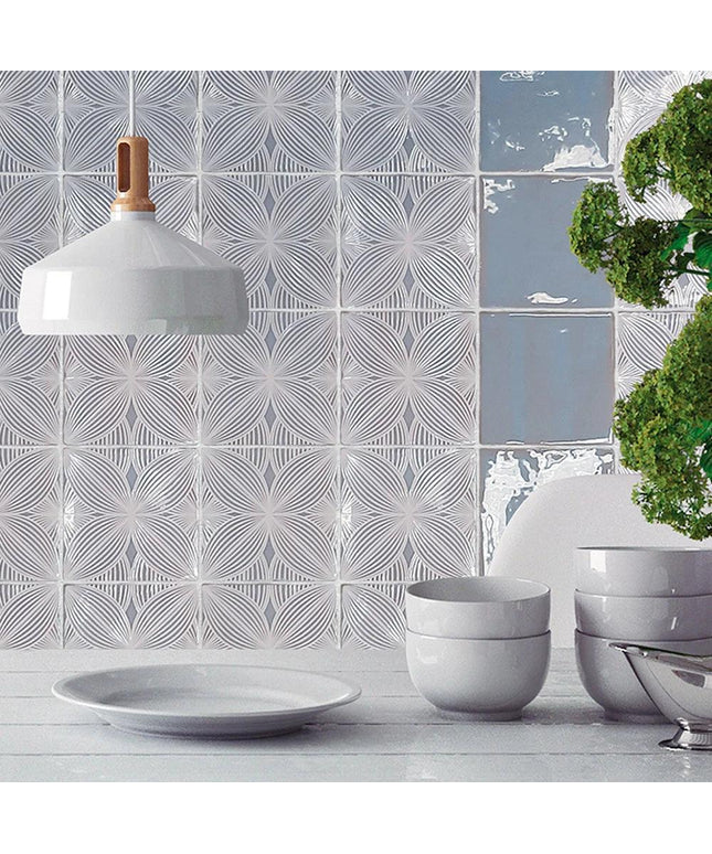 lyric blue walls melody decor 5x5 tile