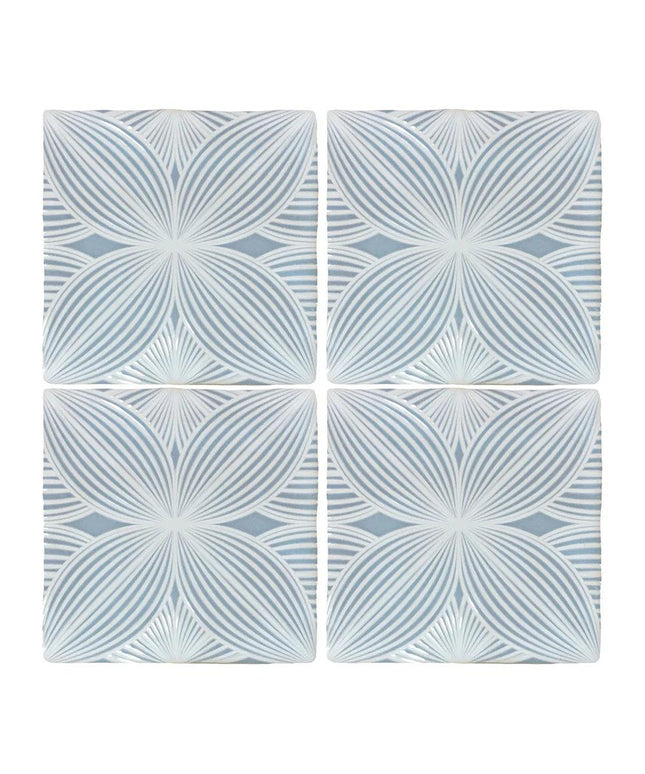 lyric blue melody decor 5x5 tile