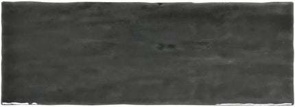 Matte dark gray rectangular ceramic tile, ideal for backsplash, kitchen, or bathroom decor