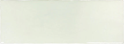 rectangular glossy light gray ceramic tile with subtle handmade texture