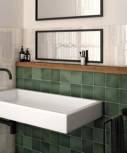 kitchen backsplash tiles in green