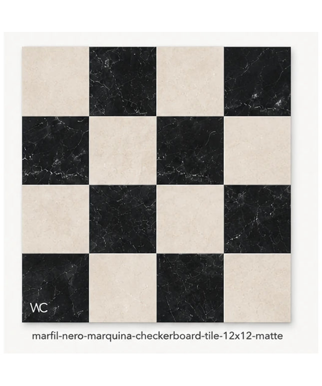Leona Look Checkerboard Porcelain Tile 12x12