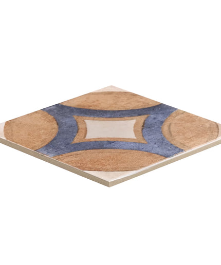 Decorative tile with geometric pattern on a white background