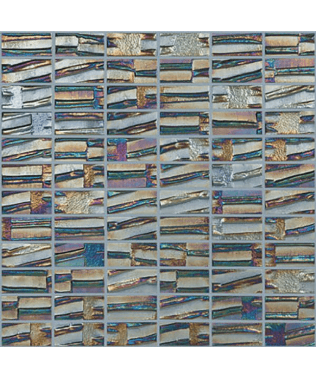 moon brick glass mosaic 1x2 metallic moon brick