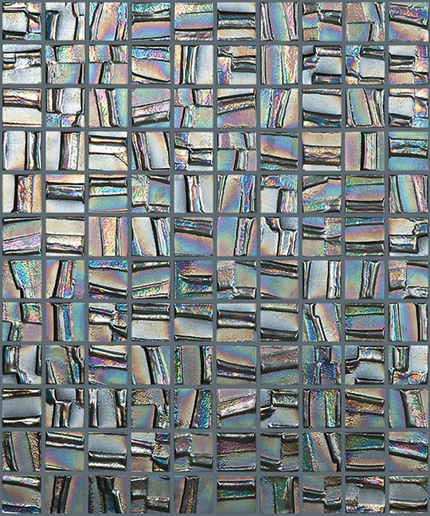 moon squares glass mosaic 1x1 metallic moon squares