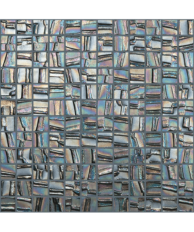 moon squares glass mosaic 1x1 metallic moon squares
