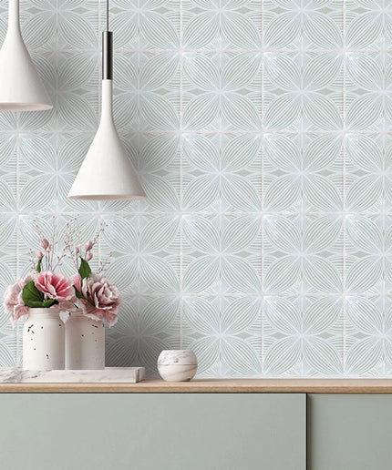 mint grey walls melody decor 5x5 tile