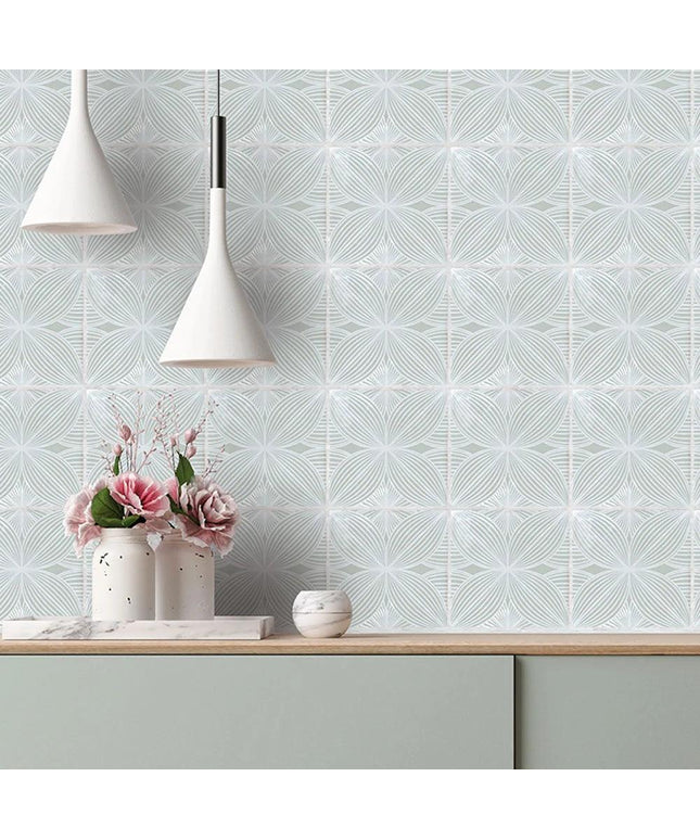 mint grey walls melody decor 5x5 tile