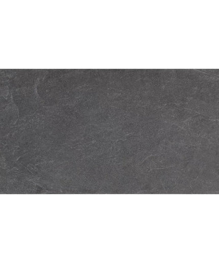 Rectangular dark gray tile with a textured surface on a white background
