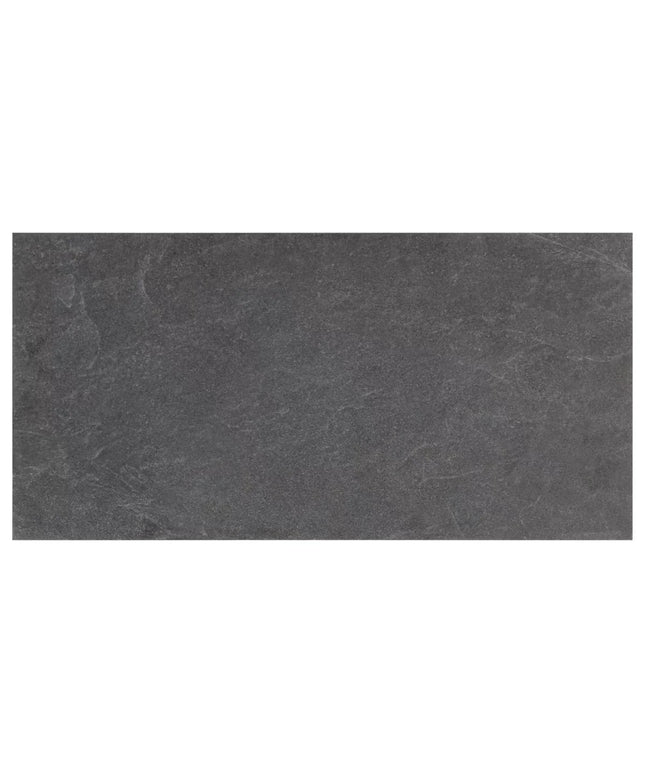Rectangular dark gray tile with a textured surface on a white background