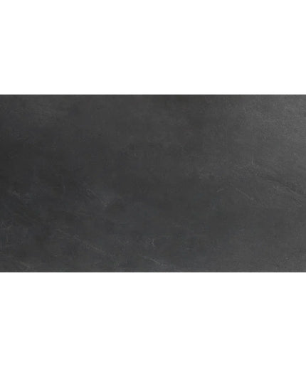 Rectangular black tile with a textured surface on a white background