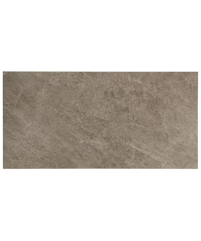 Rectangular tile with a brown, textured surface on a white background