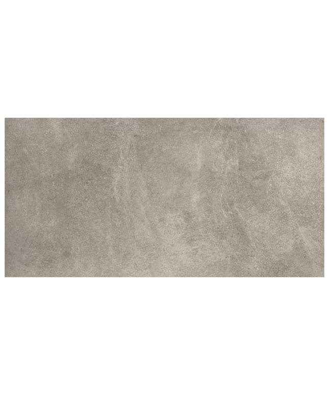 Rectangular gray tile with a textured surface on a white background