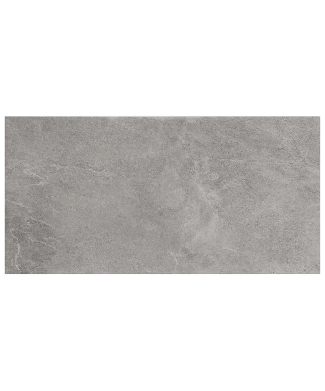 Rectangular gray tile on a white background